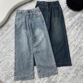 [SHOPPUMI] QUẦN JEAN SUÔNG 2 MÀU XANH NHẠT/ ĐẬM SML PUMI 16135 giá sỉ