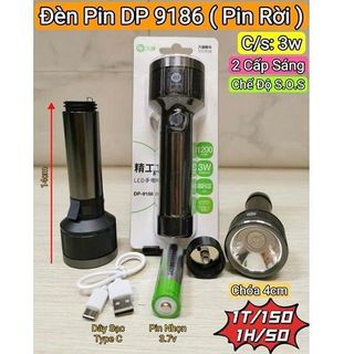 ĐÈN PIN CẦM TAY SẠC USB DP 9186