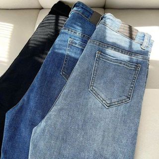 [SHOPPUMI] QUẦN JEAN ỐNG LOE DÀI MÀU XANH ĐẬM/ NHẠT SML PUMI 15293