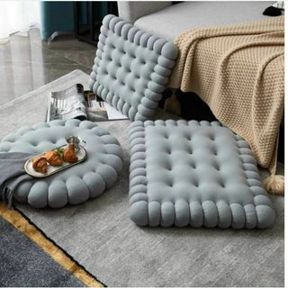 Bệt ngồi bệt hình bánh quy chất liệu nỉ nhung cao cấp