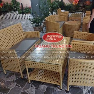 Sofa nhựa giả mây cao cấp bàn ghế cafe mây nhựa giá rẻ