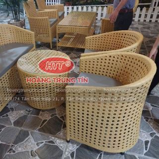 Sofa nhựa giả mây cao cấp bàn ghế cafe mây nhựa giá rẻ