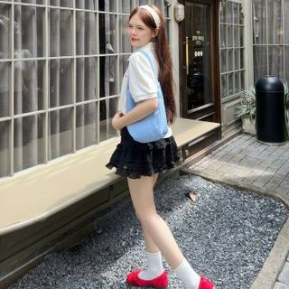 [SHOPPUMI] CHÂN VÁY HẠT THÔ 2 MÀU FREESIZE PUMI 16254