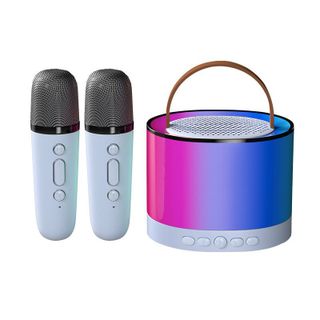 Loa Bluetooth Karaoke Mini K52 công suất 10W kèm 2 micro không dây, loa hát karaoke mini bluetooth 2 mic âm thanh hay giá sỉ