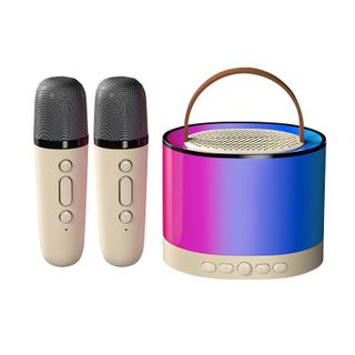 Loa Bluetooth Karaoke Mini K52 công suất 10W kèm 2 micro không dây, loa hát karaoke mini bluetooth 2 mic âm thanh hay