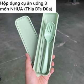 Bộ thìa , muỗng , đũa nhựa màu lúa mạch giá sỉ