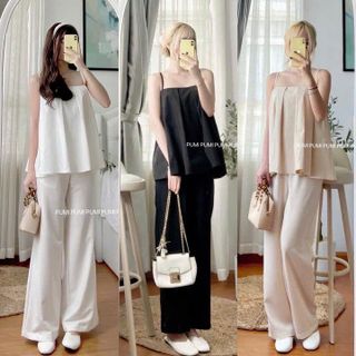 [SHOPPUMI] QUẦN CULLOTES DÀI 2 MÀU ĐEN VÀ TRẮNG KEM CÓ SIZE SML DỄ PHỐI ĐỒ PUMI 16275