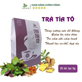Trà tía tô Thái Hưng 25 túi lọc 5g Thanh lọc cơ thể, giảm ho, tiêu đờm, giải cảm, đẹp da
