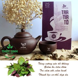 Trà tía tô Thái Hưng 25 túi lọc 5g Thanh lọc cơ thể, giảm ho, tiêu đờm, giải cảm, đẹp da