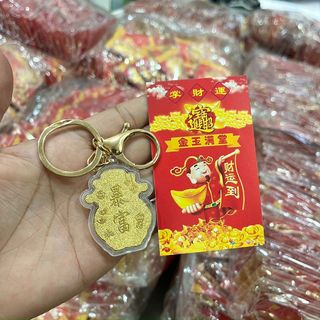 Sỉ Móc Khoá Thần Tài Mạ Vàng Phong Thủy May Mắn quà Tặng Tết