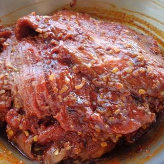 Bò nướng sa tế ướp sẵn 160k/kg