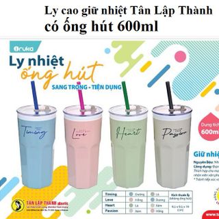 LY NHỰA 600ML KÈM ỐNG HÚT TÂN LẬP THÀNH