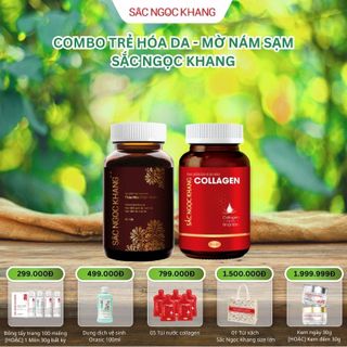 COMBO TRẺ HÓA DA - MỜ NÁM SẠM (Viên Uống Sắc Ngọc Khang ++ 60 Viên & Viên Uống Đẹp Da Collagen Dipeptide Sắc Ngọc Khang 60 Viên) giá sỉ