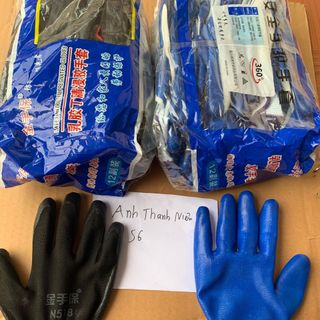 Găng tay phủ Sơn Xanh Và Đen 1 túi 12 đôi