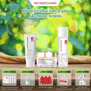 BỘ BA DƯỠNG DA CƠ BẢN (Sữa Rửa Mặt Thảo Dược 50g & Nước Hoa Hồng Thảo Dược 145ml & Kem Dưỡng Trắng Da Ban Đêm 10g) giá sỉ