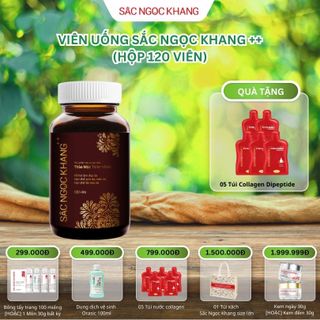 Viên Uống Sắc Ngọc Khang ++ [Hộp 120 Viên] TẶNG Nước Uống Collagen Dipeptide Sắc Ngọc Khang [Hộp 5 Túi] giá sỉ