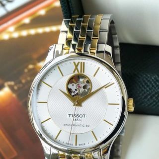 ĐỒNG HỒ NAM CƠ SIÊU CẤP TISỌT DÂY THÉP KÍNH SAPHIRE LỘ MÁY MÀU DEMI 4