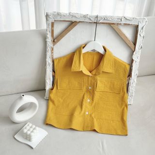 [SHOPPUMI] ÁO SƠ MI TAY CỘC 2 TÚI LỚN NHIỀU MÀU FREESIZE PUMI 15757