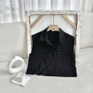 [SHOPPUMI] ÁO SƠ MI TAY CỘC 2 TÚI LỚN NHIỀU MÀU FREESIZE PUMI 15757