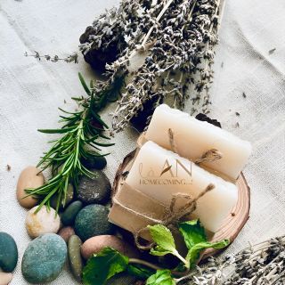 XÀ BÔNG HANDMADE LÀ AN - XÀ BÔNG TẮM HƯƠNG DỪA BẠC HÀ