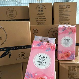 THÙNG 10 GÓI KHĂN GIẤY RÚT HOA HỒNG TIỆN LỢI