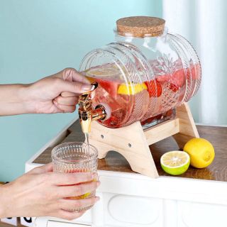 Bình Thuỷ Tinh 1Lít và 3Lit Kèm Kệ Gỗ Đựng Nước , Đựng R.ượu