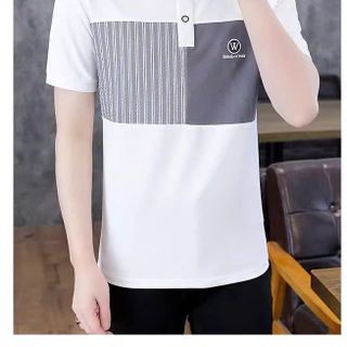 áo polo trắng phối xám in dập nổi siêu đẹp - giá sỉ cạnh tranh