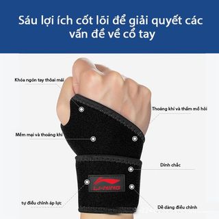 Băng quấn cổ tay chính hãng LINING AQAH254-1, bảo vệ cổ tay, phục hồi chấn thương