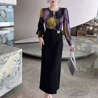 Đầm Tím Eo Phụ Kiện - SK49