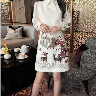 Đầm Suông Nữ Quảng Châu Lụa Cao Cấp