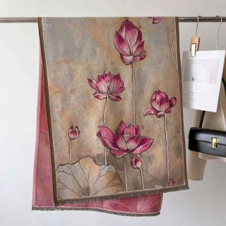 Dạ cashmere in hoa 3D