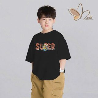 NB471 - Sét bé trai áo đen quần nâu SUPER LOSTO