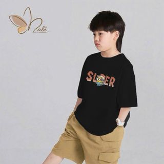 NB471 - Sét bé trai áo đen quần nâu SUPER LOSTO