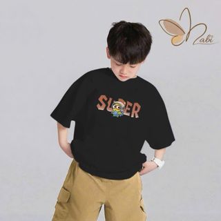 NB471 - Sét bé trai áo đen quần nâu SUPER LOSTO