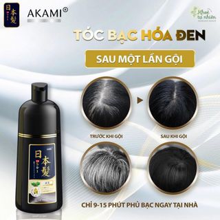 Dầu gội nhuộm phủ bạc tóc Akami Nhật Bản chính hãng - Nâu Đen