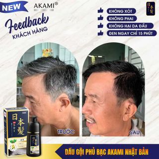 Dầu gội nhuộm phủ bạc tóc Akami Nhật Bản chính hãng - Nâu Đen