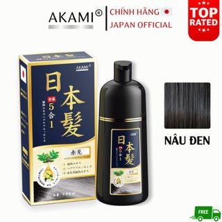 Dầu gội nhuộm phủ bạc tóc Akami Nhật Bản chính hãng - Đen Tự Nhiên
