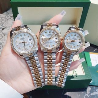 ĐỒNG HỒ NAM NỮ CAO CẤP RÔ LE DÂY THÉP MẶT KÍNH SAPHIRE VIỀN ĐÁ 4