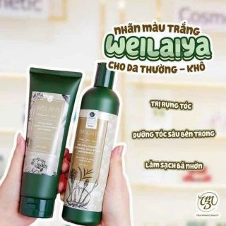 ￼Cặp dầu gội xả tóc thảo dược Weilaiya gừng hà thủ ô dưỡng đen, phục hồi hư tổn và ngăn rụng tóc