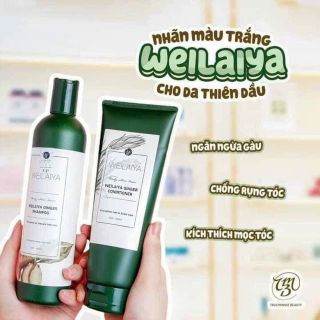Cặp dầu gội xả tóc thảo dược Weilaiya gừng hà thủ ô dưỡng đen, phục hồi hư tổn và ngăn rụng tóc