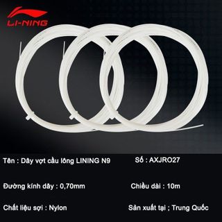 Cước cầu lông LINING N9 chính hãng, đường kính 0,7mm, chiều dài 10m