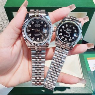 ĐỒNG HỒ NAM NỮ CAO CẤP RÔ LE DÂY THÉP MẶT KÍNH SAPHIRE NIỀNG KHÍA 4