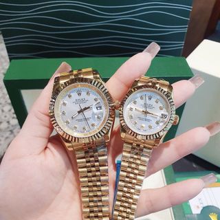 ĐỒNG HỒ NAM NỮ CAO CẤP RÔ LE DÂY THÉP MẶT KÍNH SAPHIRE NIỀNG KHÍA 4