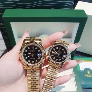 ĐỒNG HỒ NAM NỮ CAO CẤP RÔ LE DÂY THÉP MẶT KÍNH SAPHIRE NIỀNG KHÍA 4