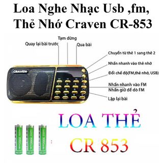LOA NGHE ĐÀI 3 PIN USB CRAVEN CR- 853