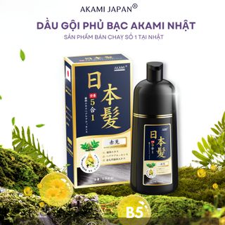 Dầu gội nhuộm phủ bạc tóc Akami Nhật Bản chính hãng - Đen Tự Nhiên