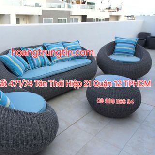 Sofa trứng nhựa giả mây tròn sân thượng giá rẻ giá sỉ