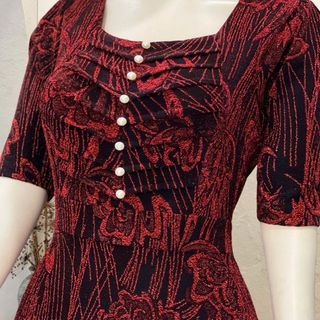 Đầm maxi trung niên dự tiệc sang trọng vải kim tuyến nhũ kim sa tặng mẹ co giãn tốt bigsize 80kg DN19