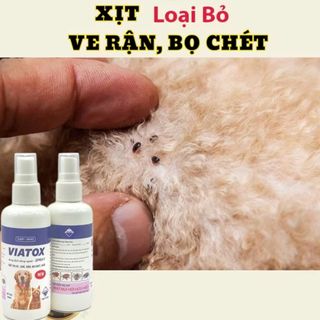 ￼Chai Xịt Ve Rận Chó Mèo VIATOX SPRAY 100ml - Lọ Xịt Loại Bỏ Bọ Chét Trứng Ấu Trùng An Toàn Hiệu Quả giá sỉ