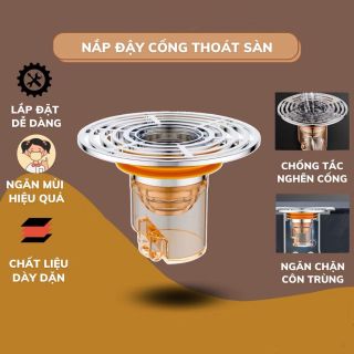 Nắp Đậy Cống Thoát Nước, Ngăn Mùi Thoát Sàn Nhà Tắm Chống Nghẹt Hiệu Quả giá sỉ